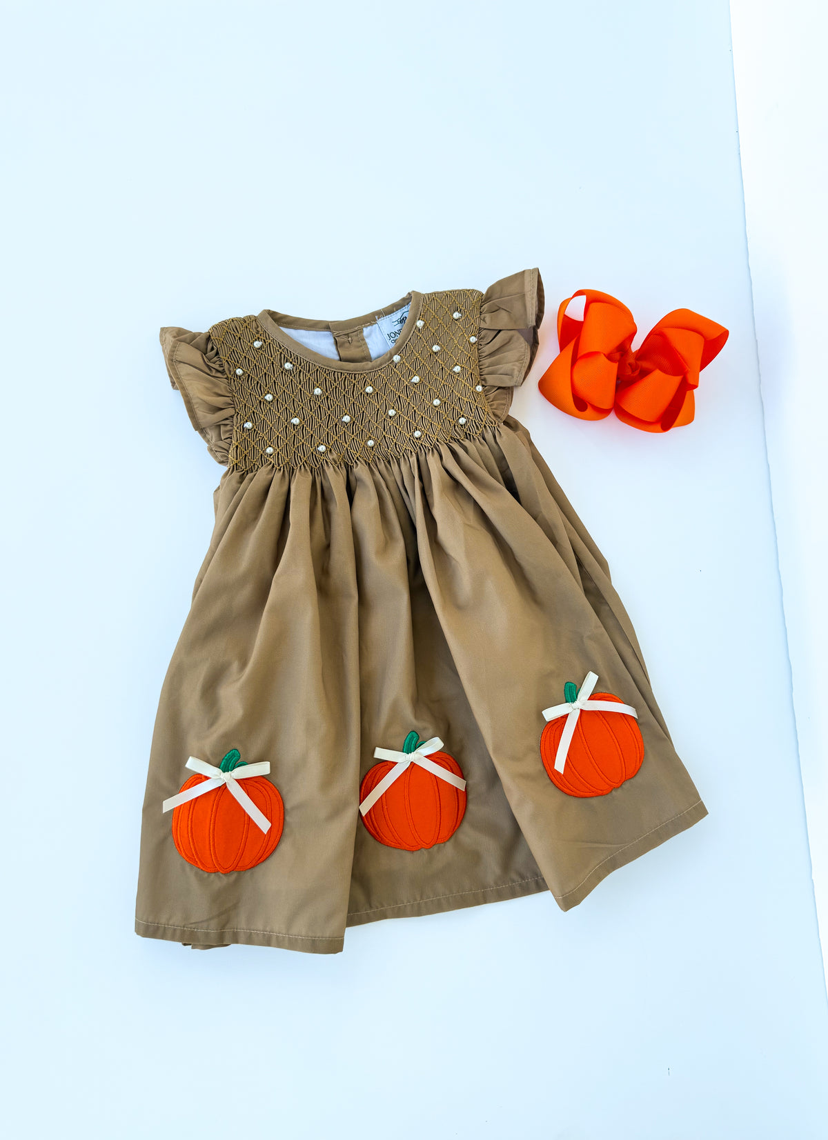 Pumpkin & Pearls Girl's Dress