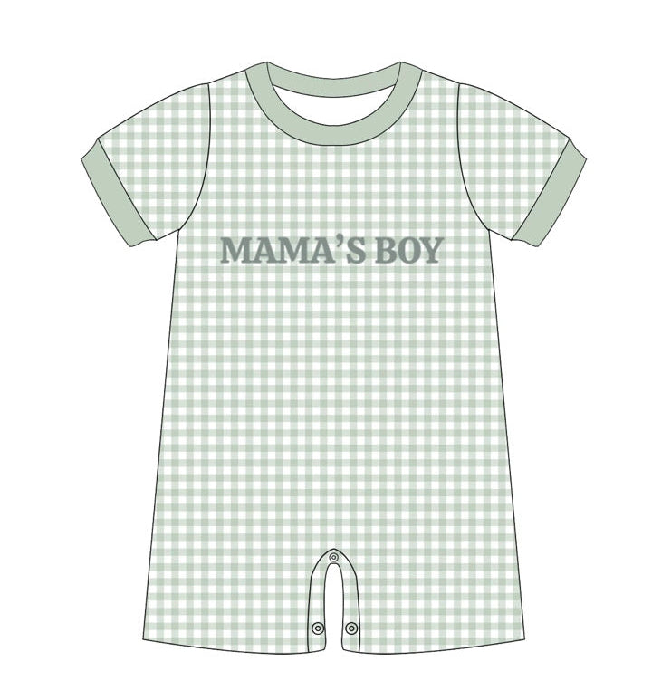 Mama's Boy Gingham Romper PREORDER ETA LATE JANUARY