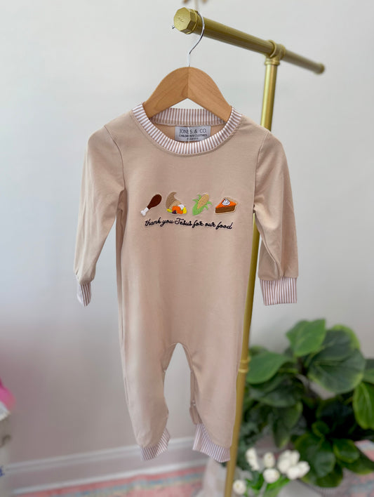Thank you Jesus for our food Boy's Romper