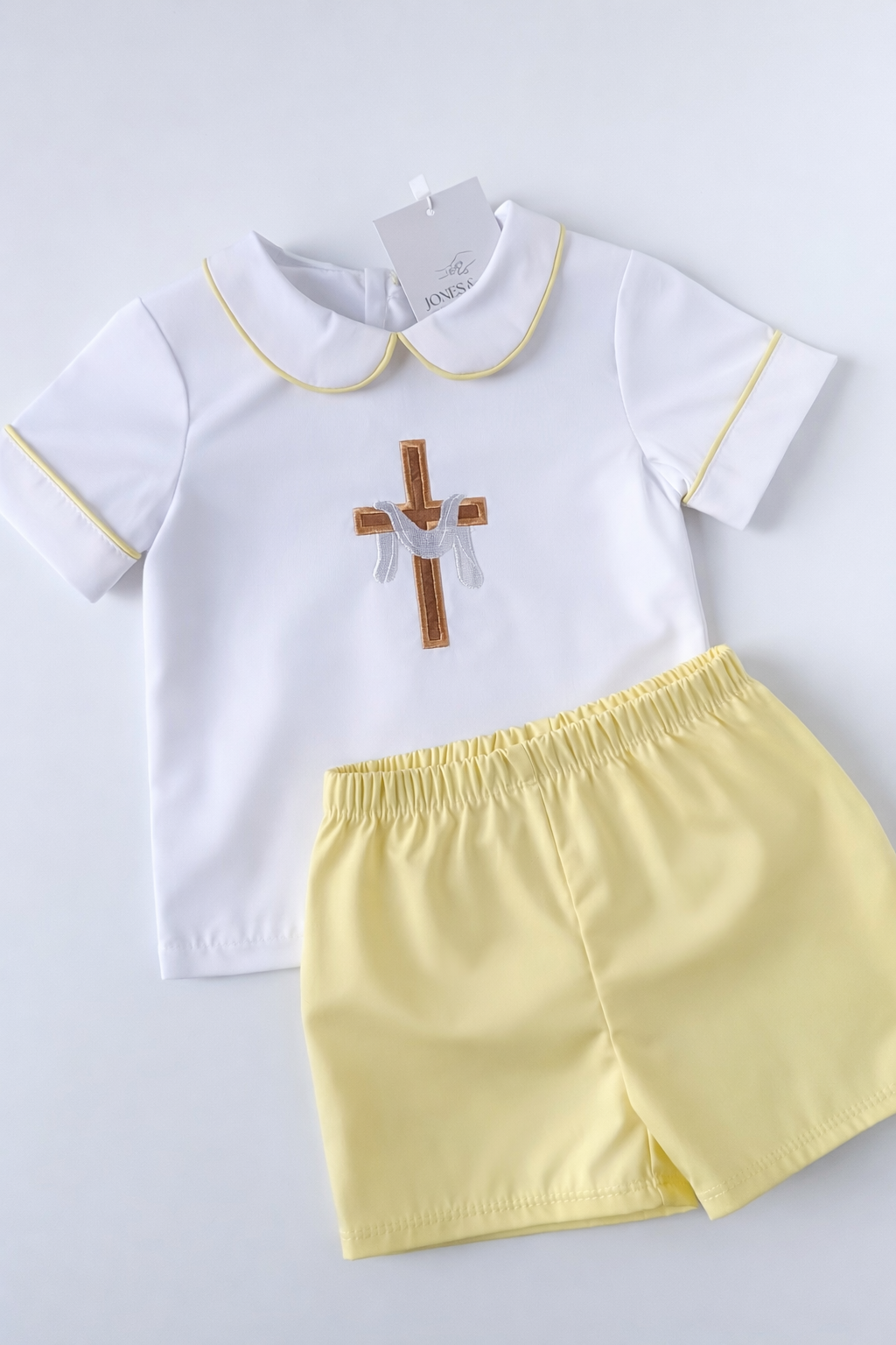 Heirloom Inspired Cross Boy’s Short Set