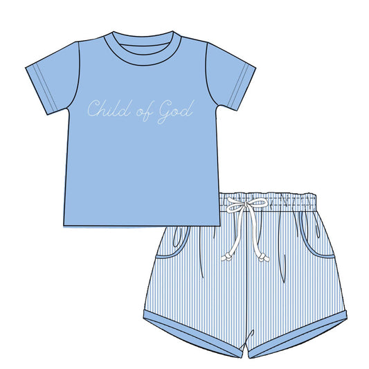 Child of God Boy Seersucker Short Set PREORDER ETA LATE JANUARY