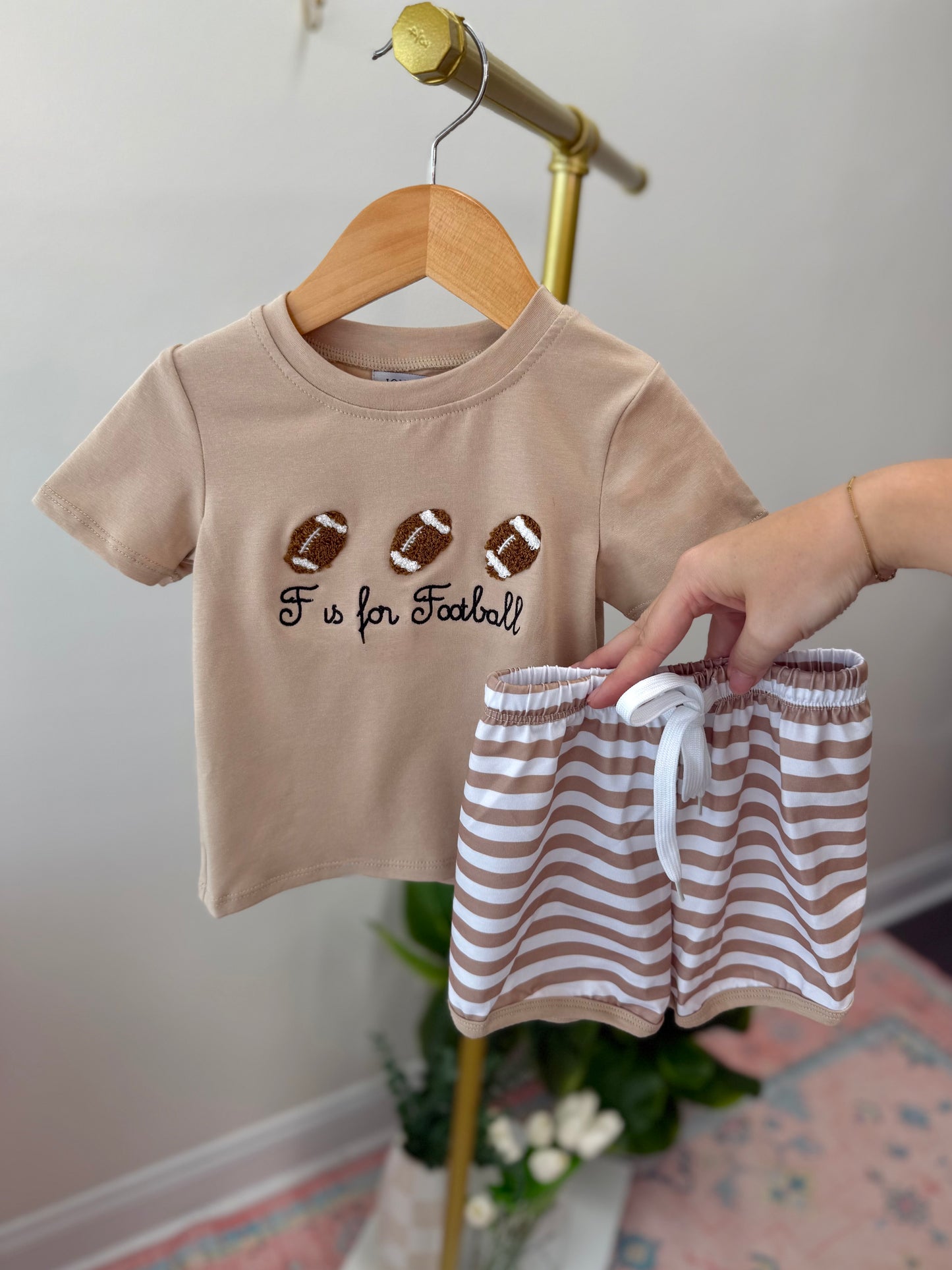 F is for Football Boy's Short Set