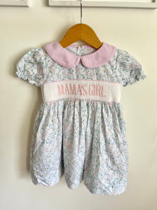 Pinky Floral “Mama’s Girl” Smocked Dress - 3T