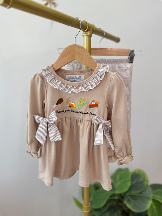 Thank you Jesus for our food Girl’s Pant Set