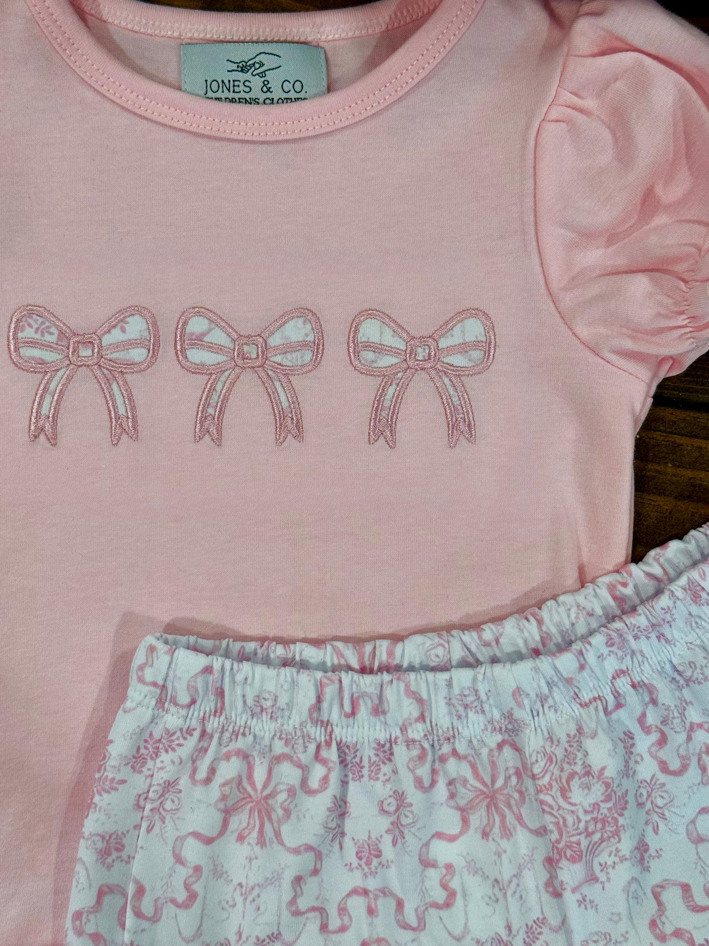 Blushing Bows Girl's Short Set