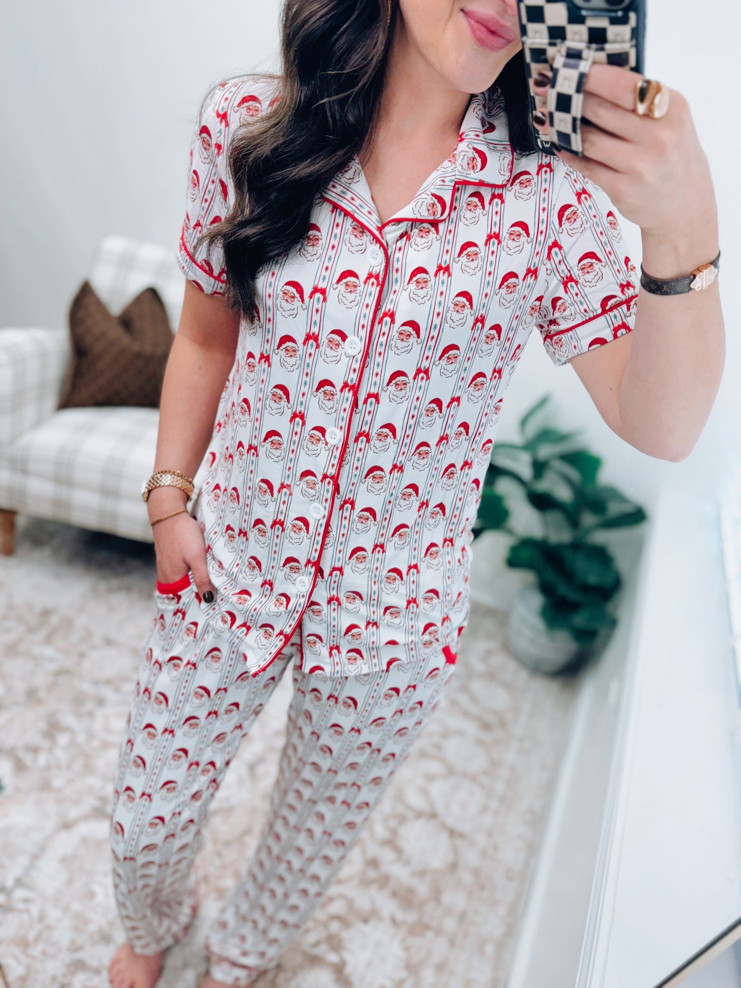 Women’s Santa Bamboo Button-Down Set