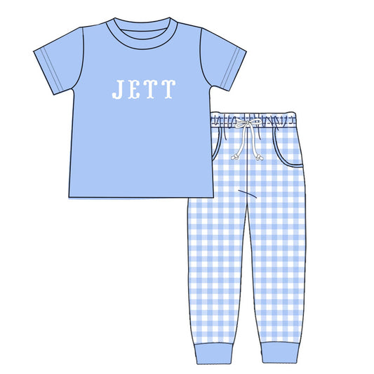 Blue Gingham Personalized Pant Set PREORDER ETA LATE JANUARY