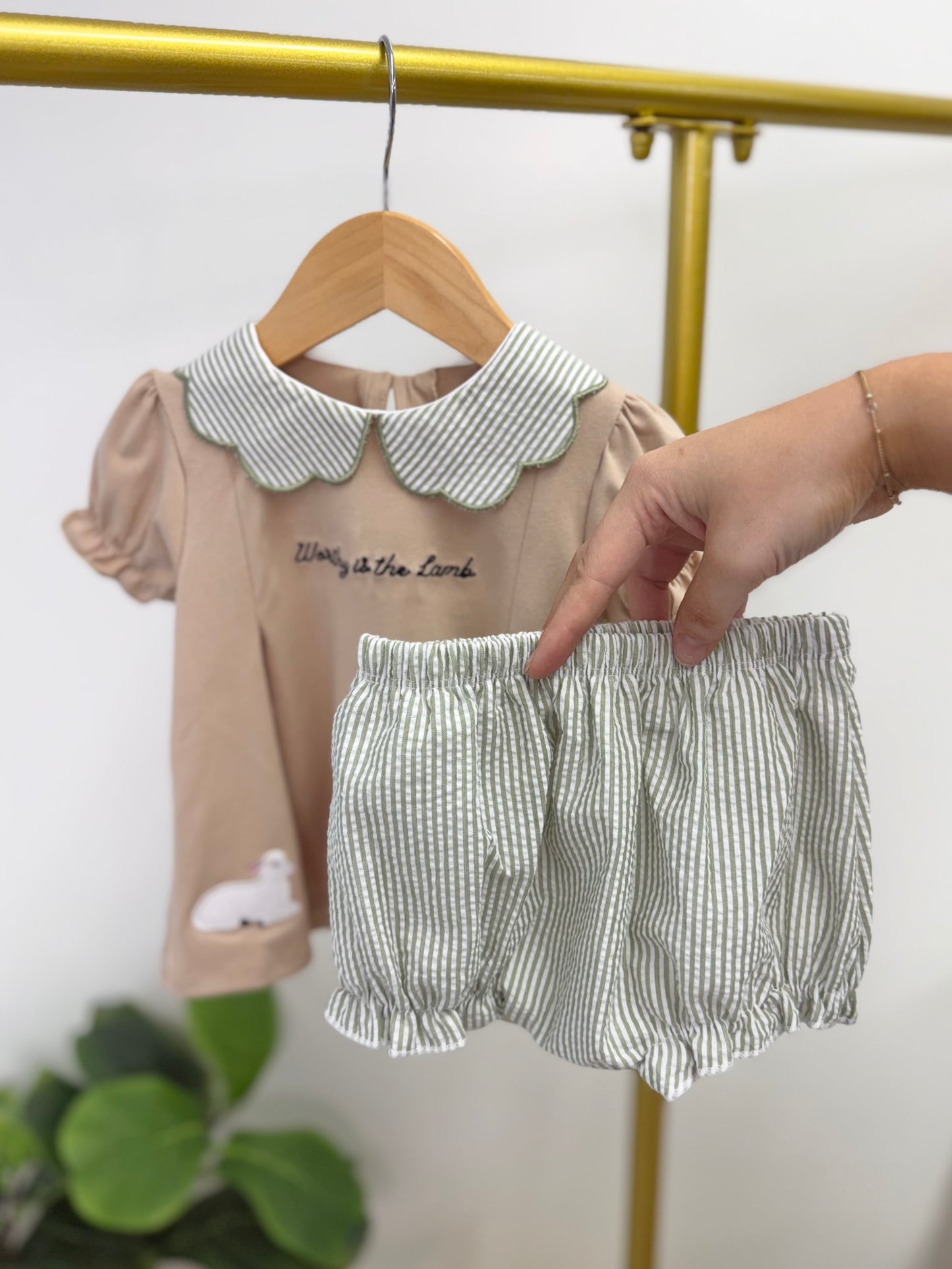 Worthy is the Lamb Girl's Diaper Set