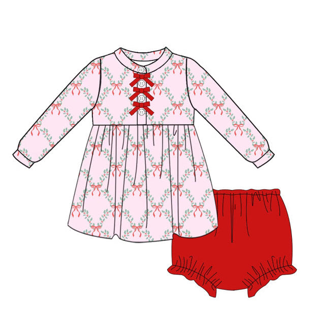 Pink Christmas Girl’s Diaper Set PREORDER ETA OCTOBER