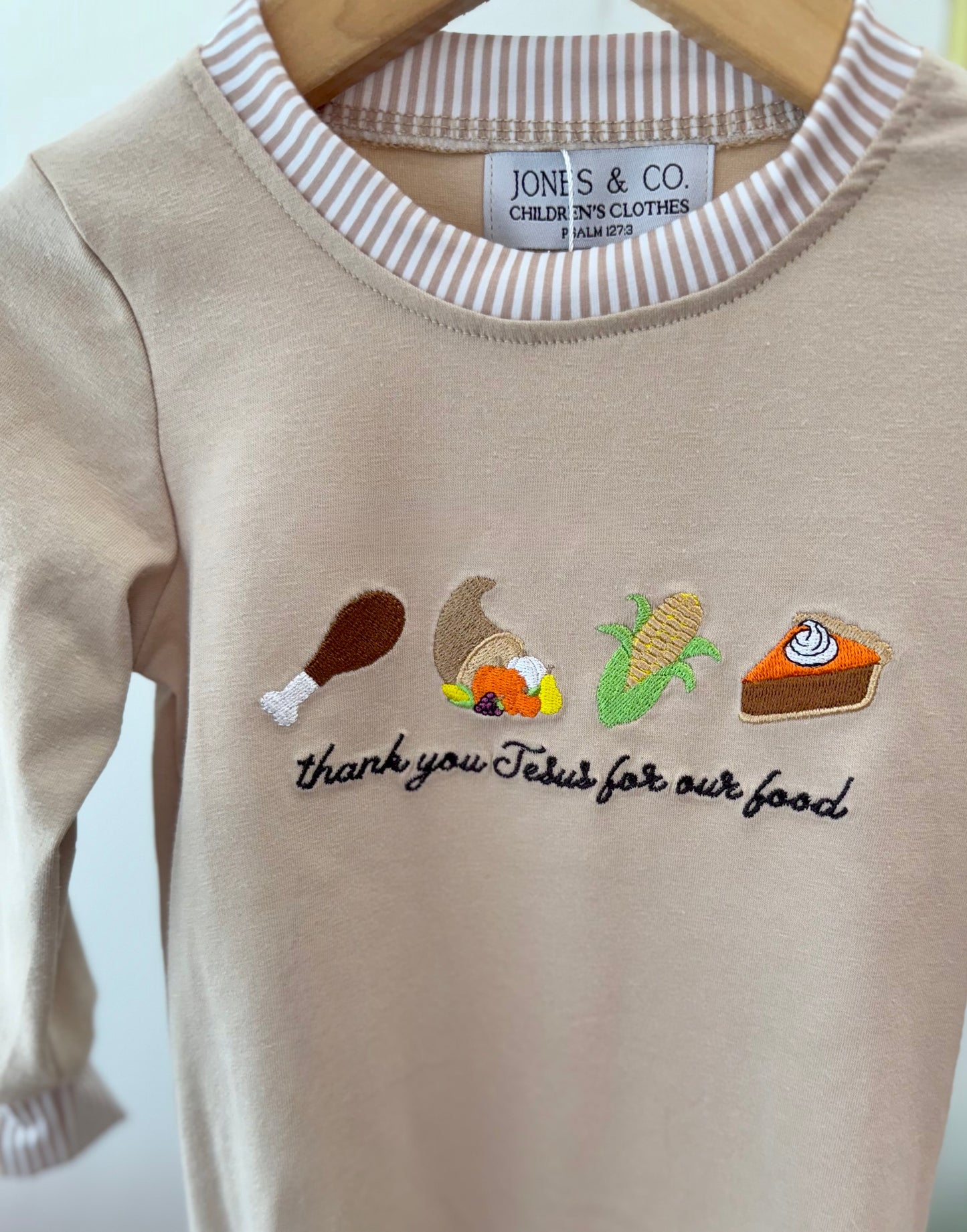 Thank you Jesus for our food Boy's Romper