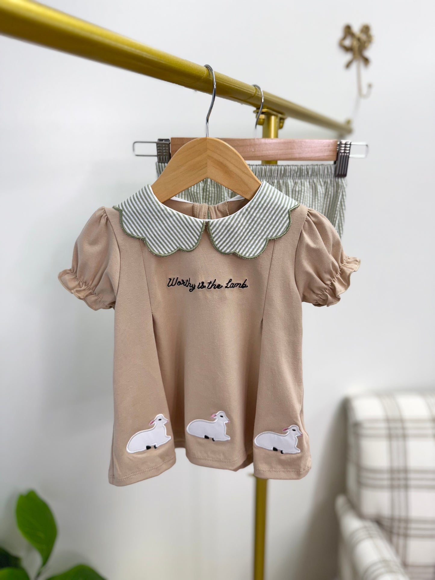 Worthy is the Lamb Girl's Diaper Set