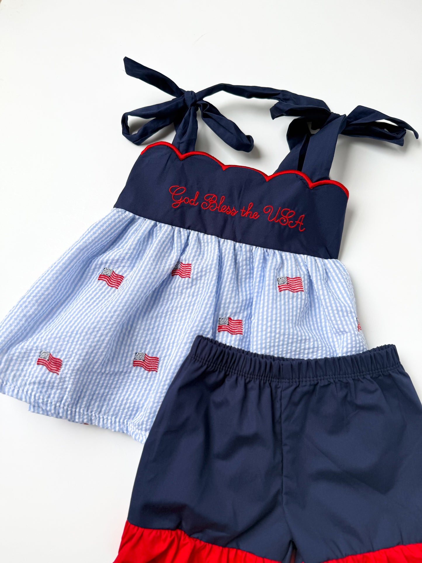 God Bless the USA Girl’s Short Set