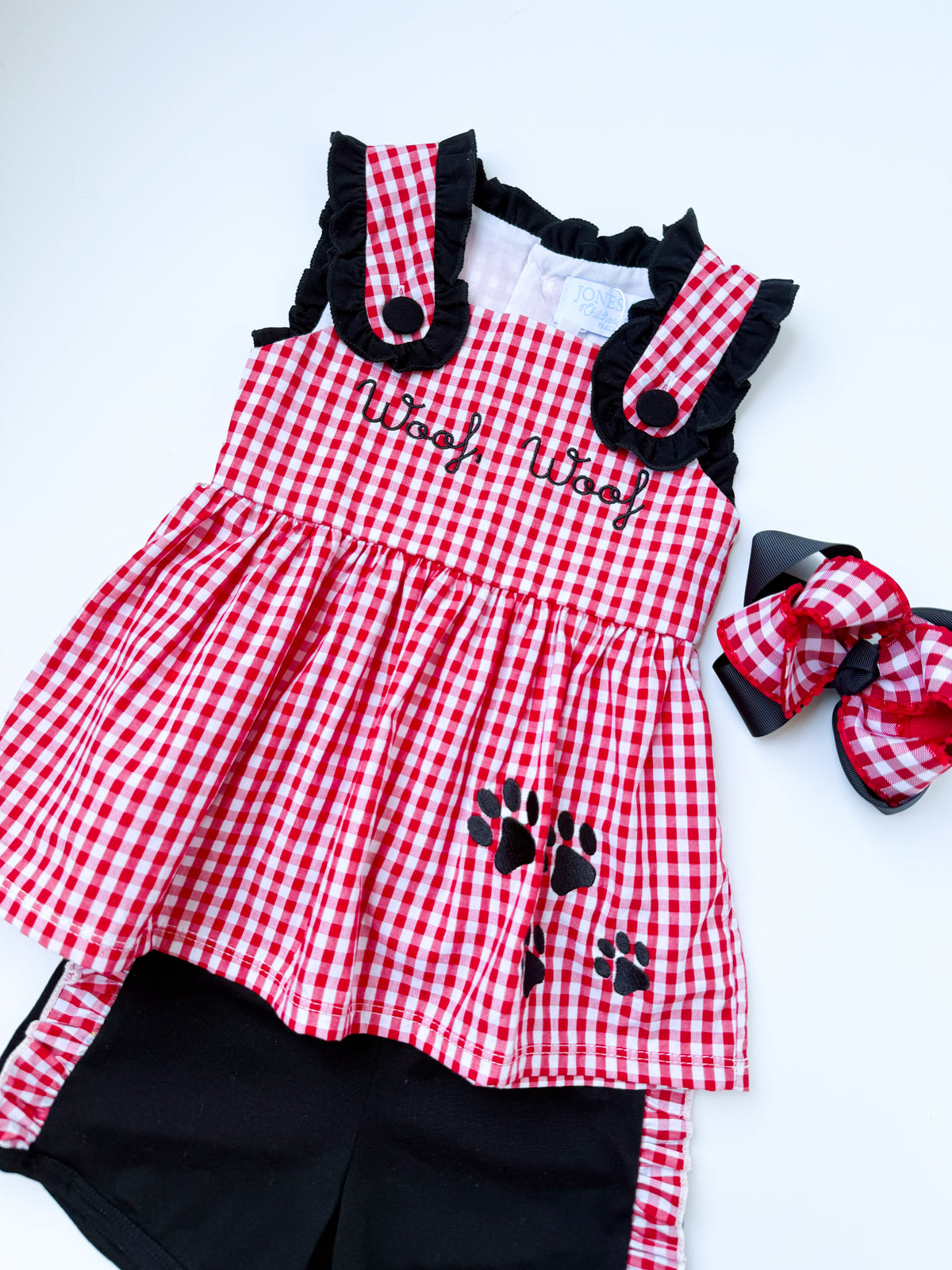 Woof Woof Girl’s Gingham Short Set