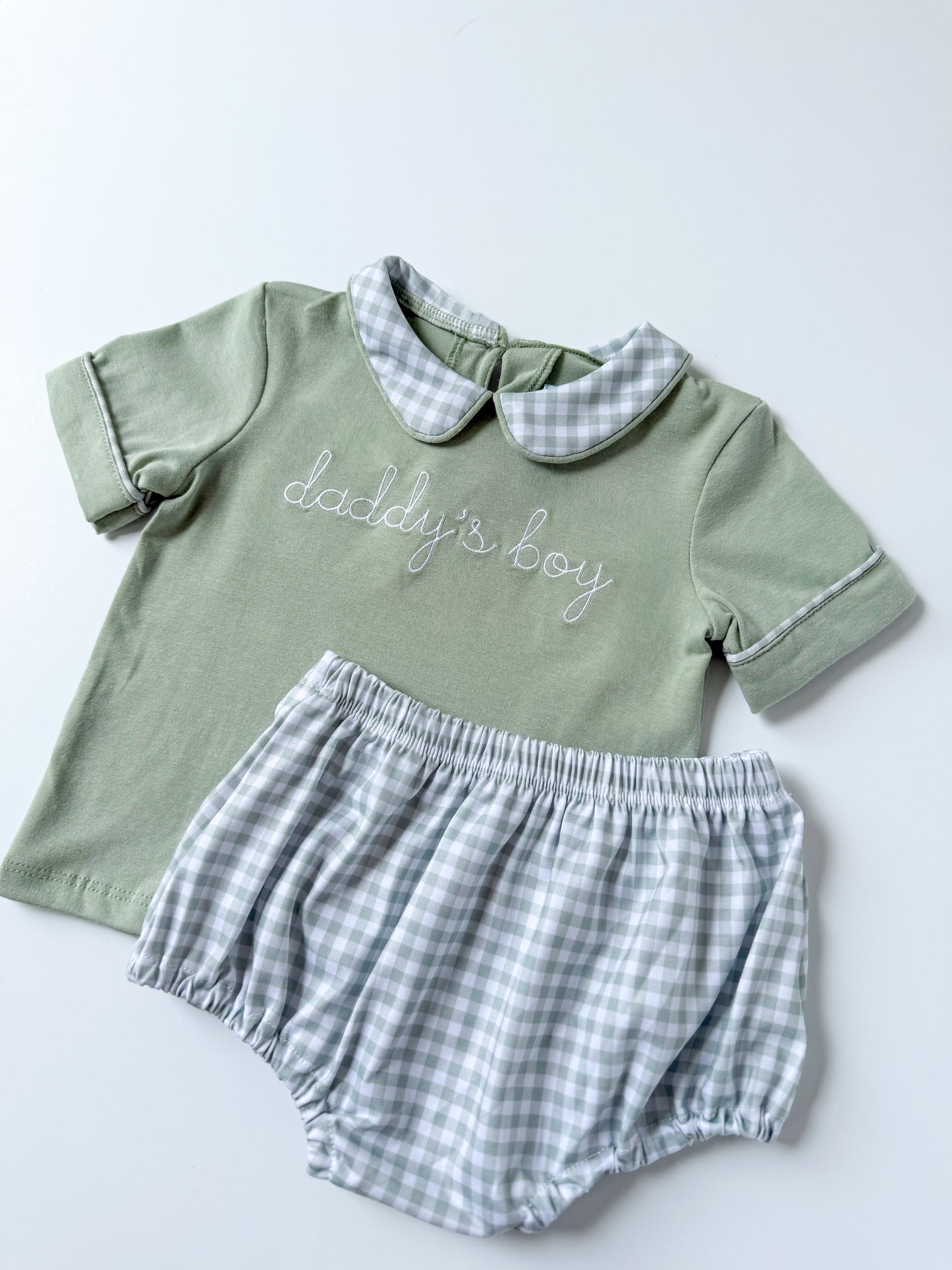 Daddy’s Boy Gingham Diaper Set
