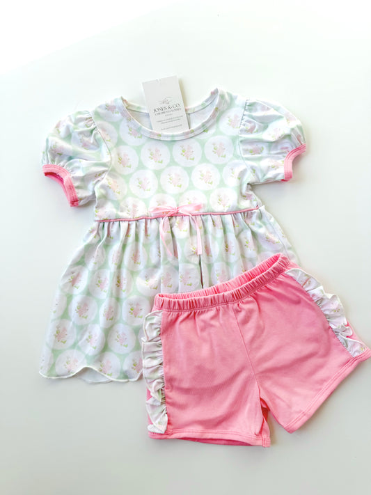 Rose Bloom Girl’s Short Set