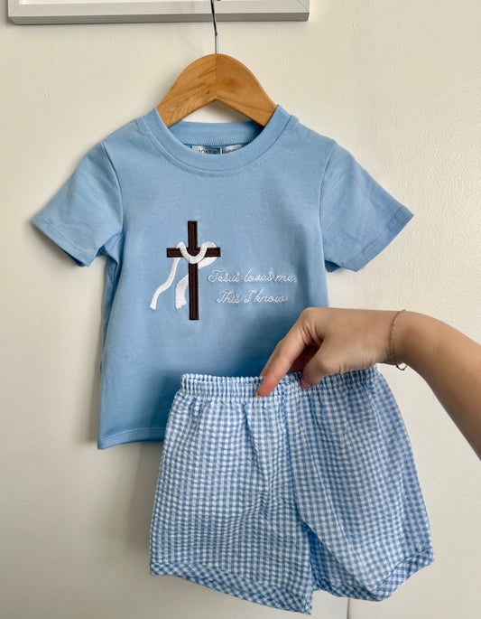Jesus Loves Me Boy’s Short Set