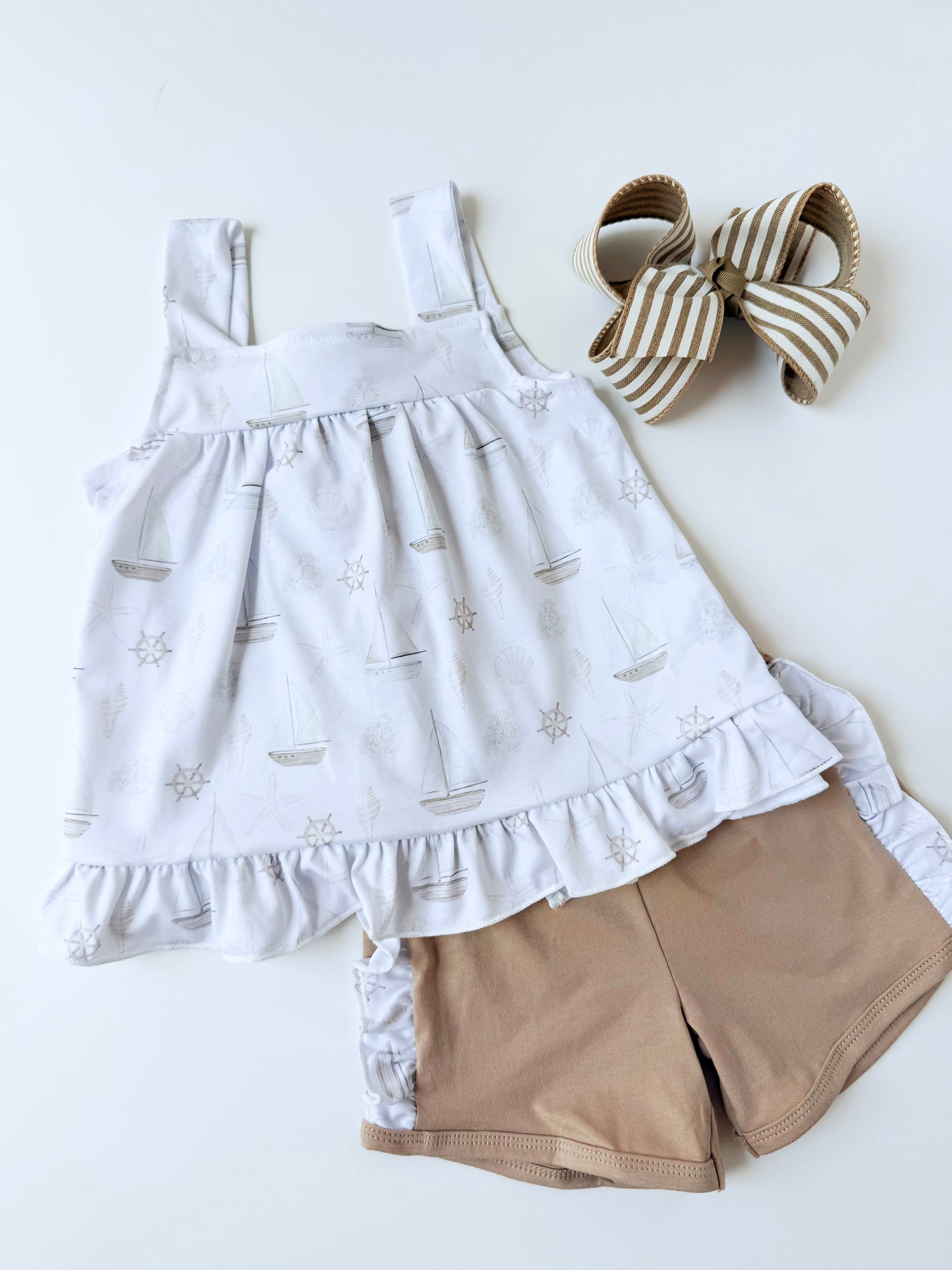 Seashells & Sailboats Girl’s Short Set