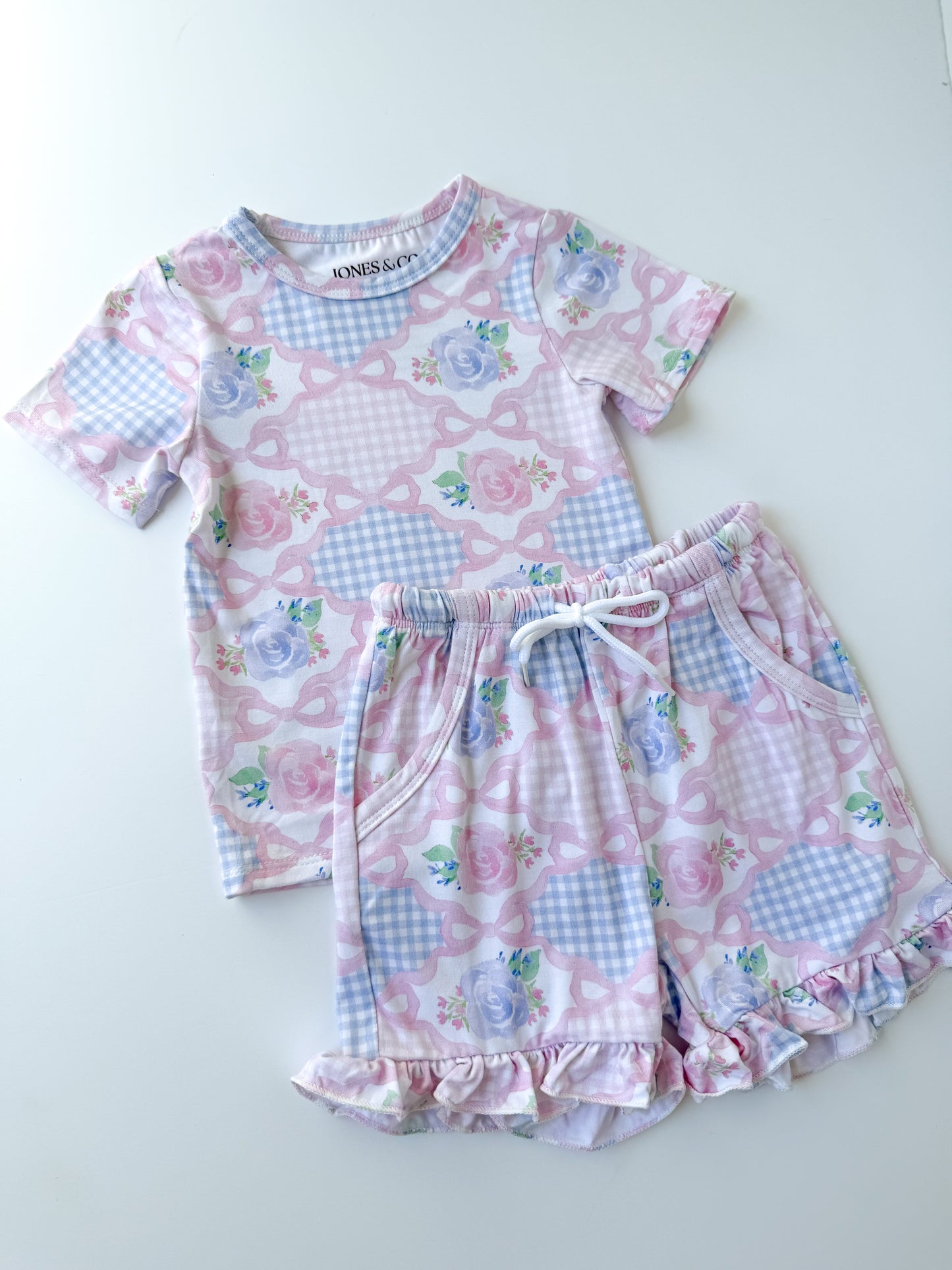 Pastel Floral Bamboo Short Set