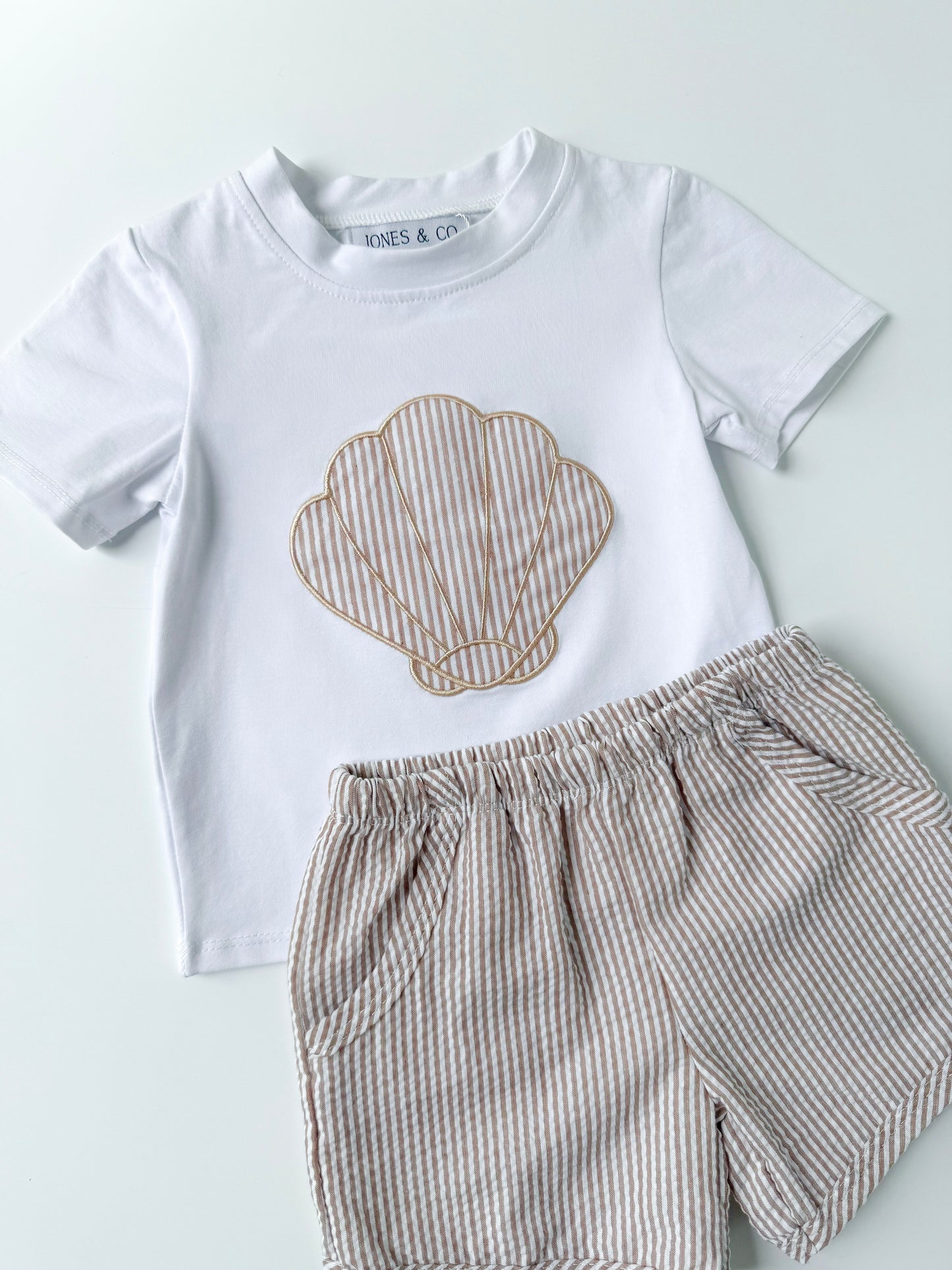 Seersucker Shells Boy’s Short Set