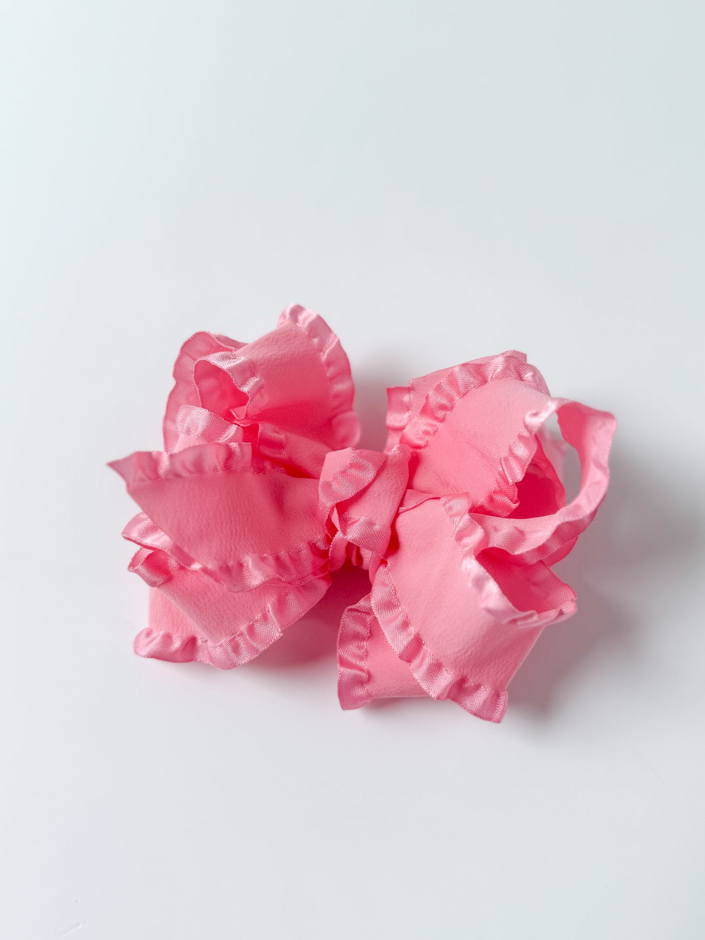 Pink Double Ruffle Bow - Crowned With Grace
