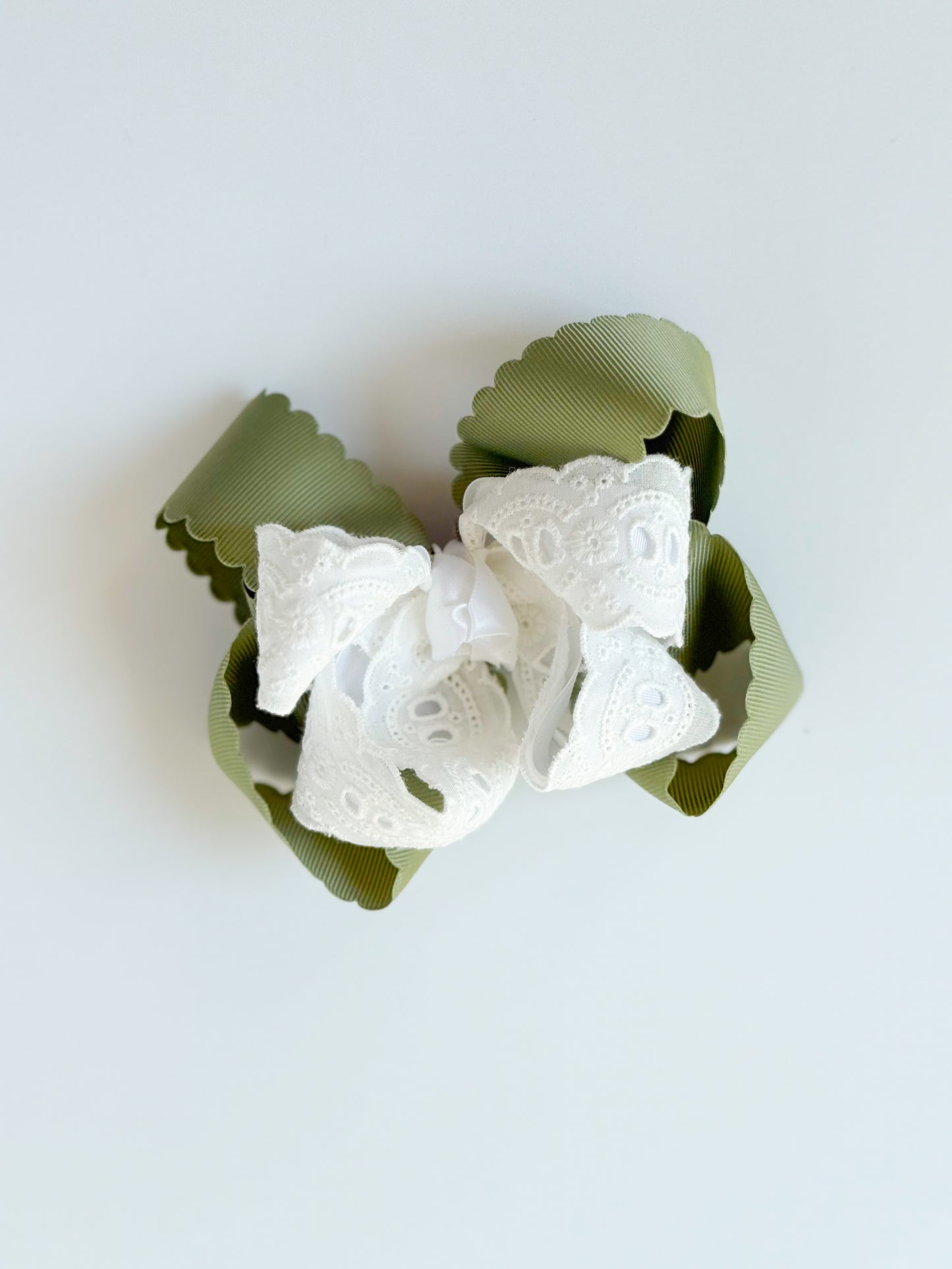 Sage Lace Bow - Crowned with Grace