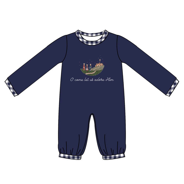 O Come Let Us Adore Him Boy’s Romper PREORDER ETA OCTOBER