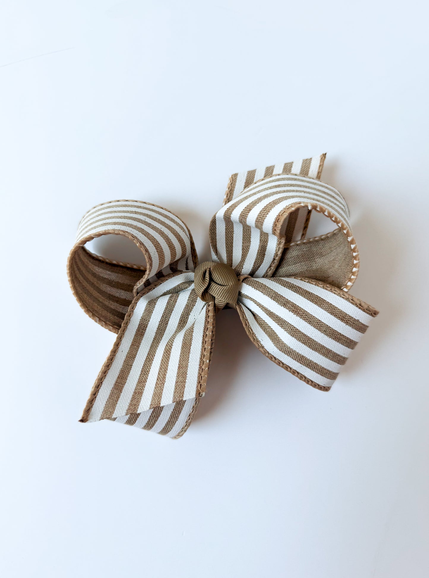Brown Stripe Bow - Crowned With Grace