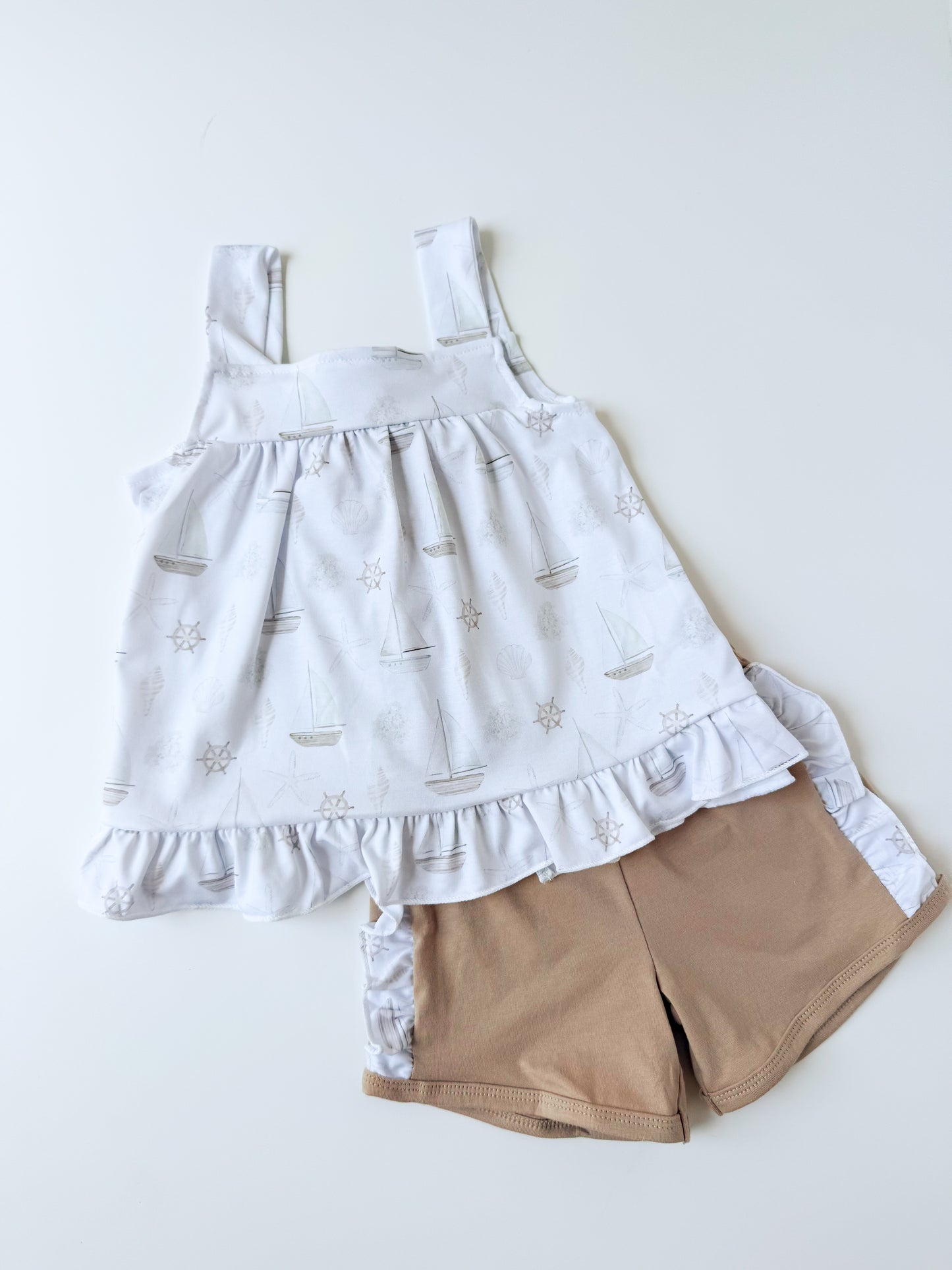 Seashells & Sailboats Girl’s Short Set