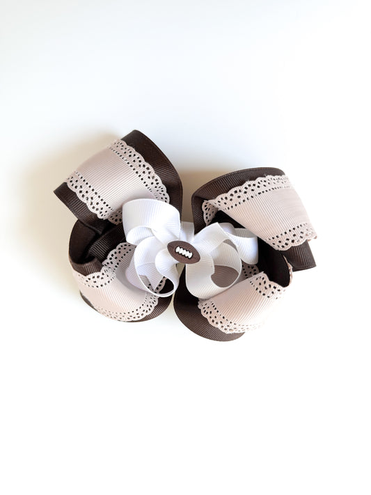 Brown Football Bow - Crowned with Grace
