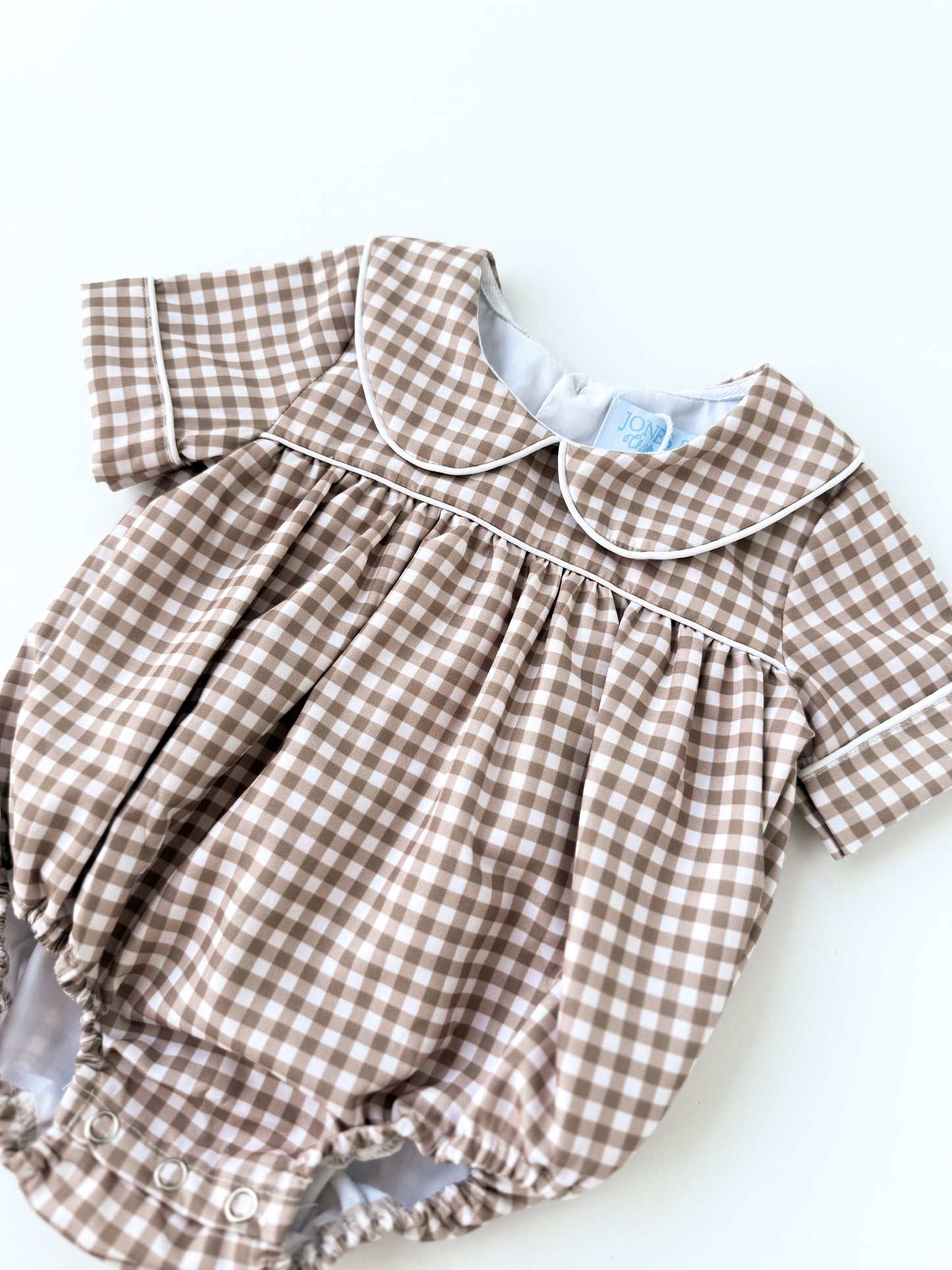 Classic Brown Gingham Boy's Bubble