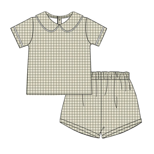 Classic Gingham Boy Collar Short Set PREORDER ETA LATE SEPTEMBER