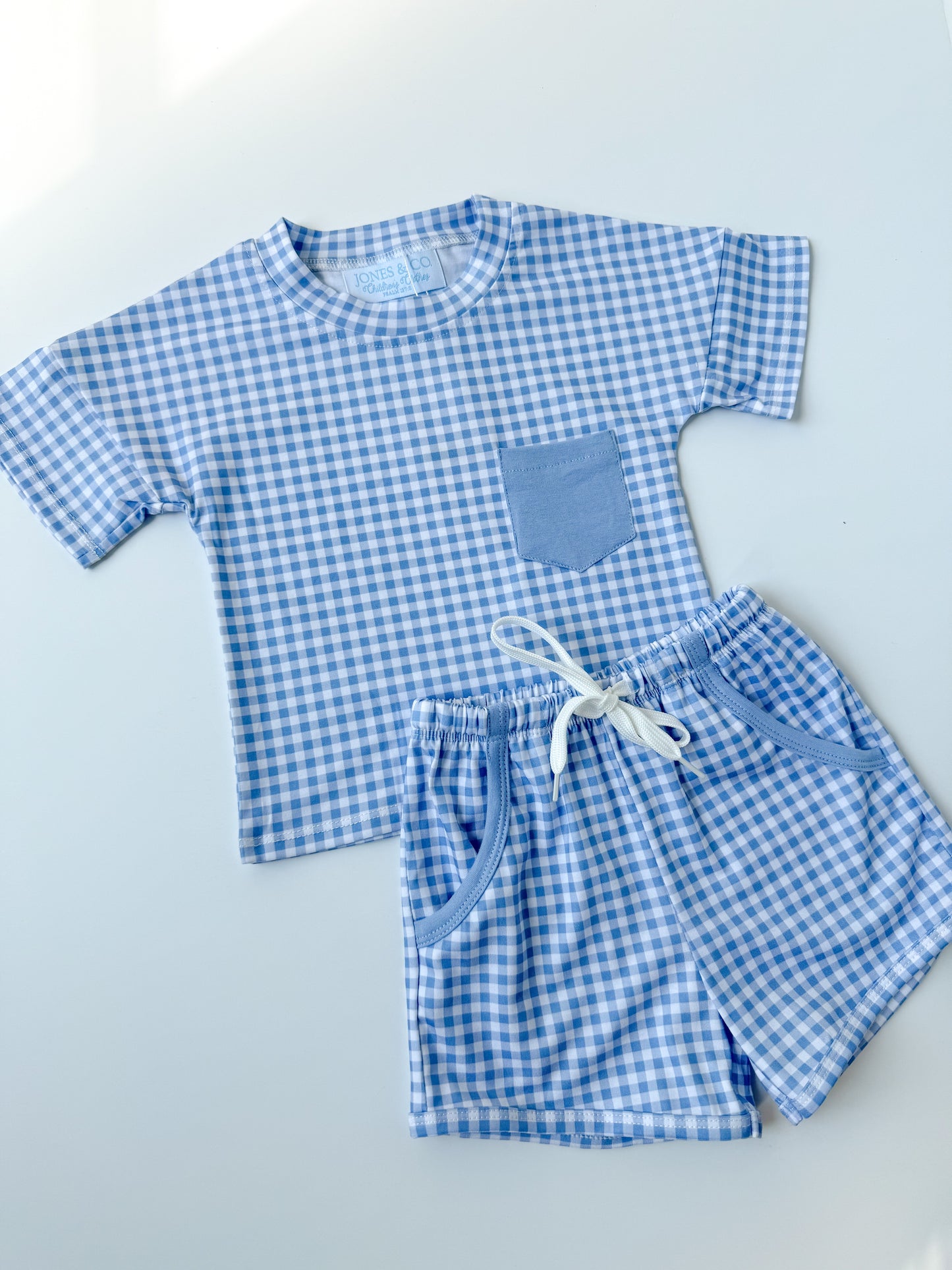 Oversized Blue Gingham Short Set