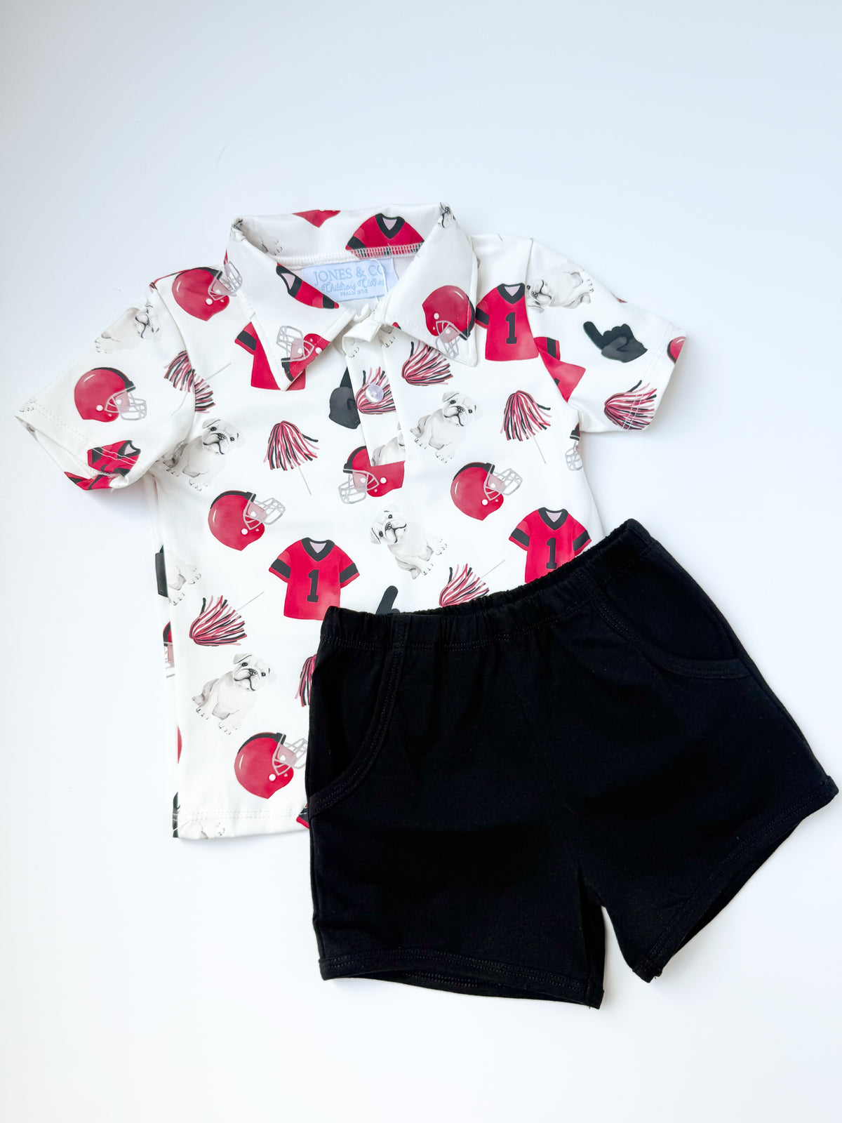 Red & Black Traditions Boy’s Short Set