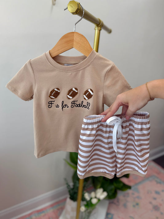 F is for Football Boy's Short Set