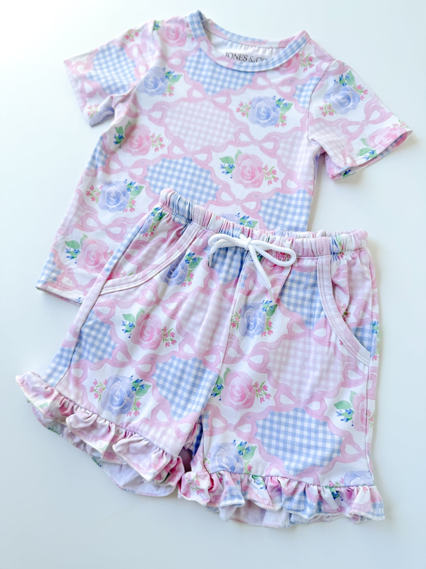 Pastel Floral Bamboo Short Set