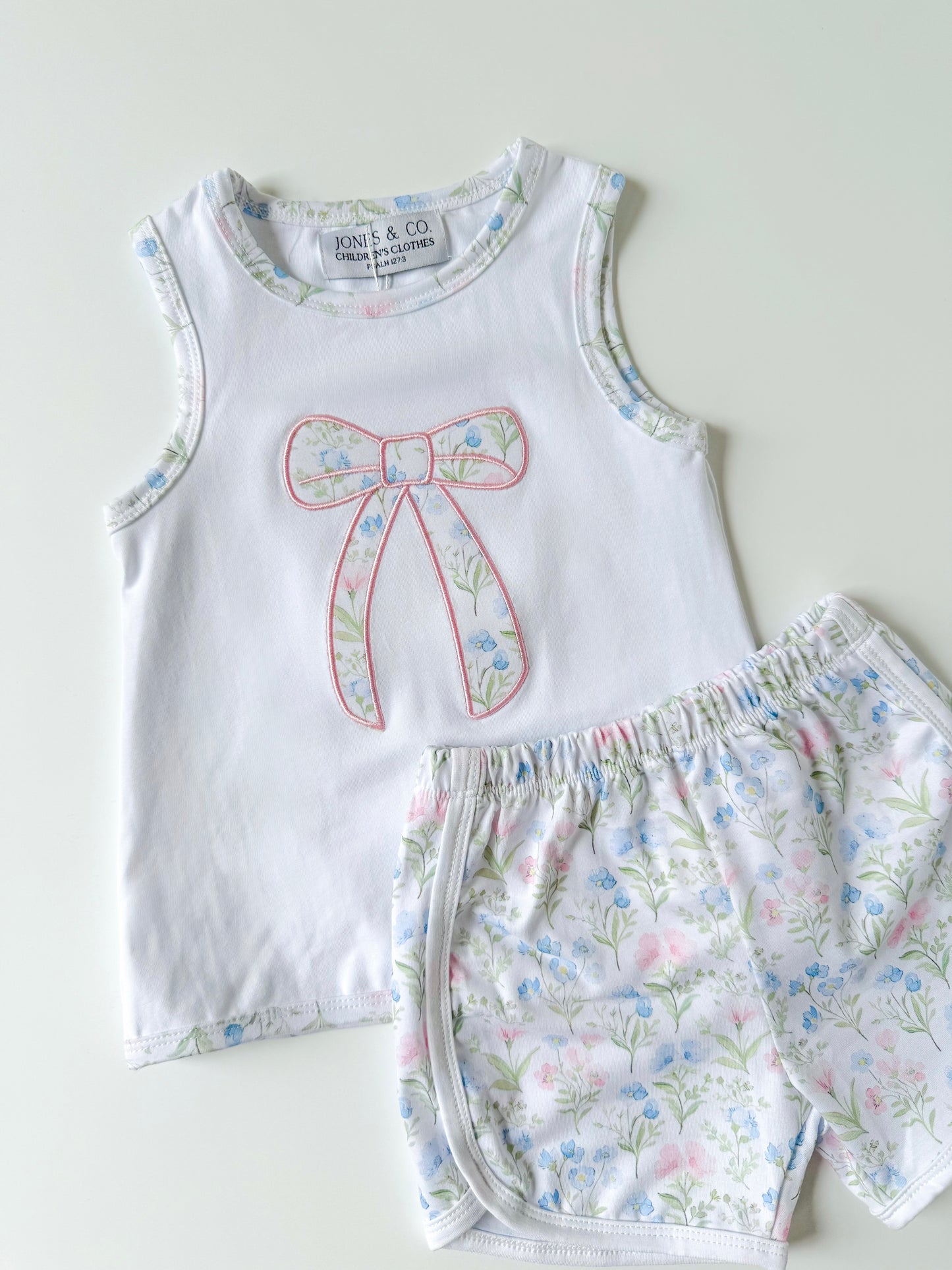 Floral Bow Girl’s Short Set