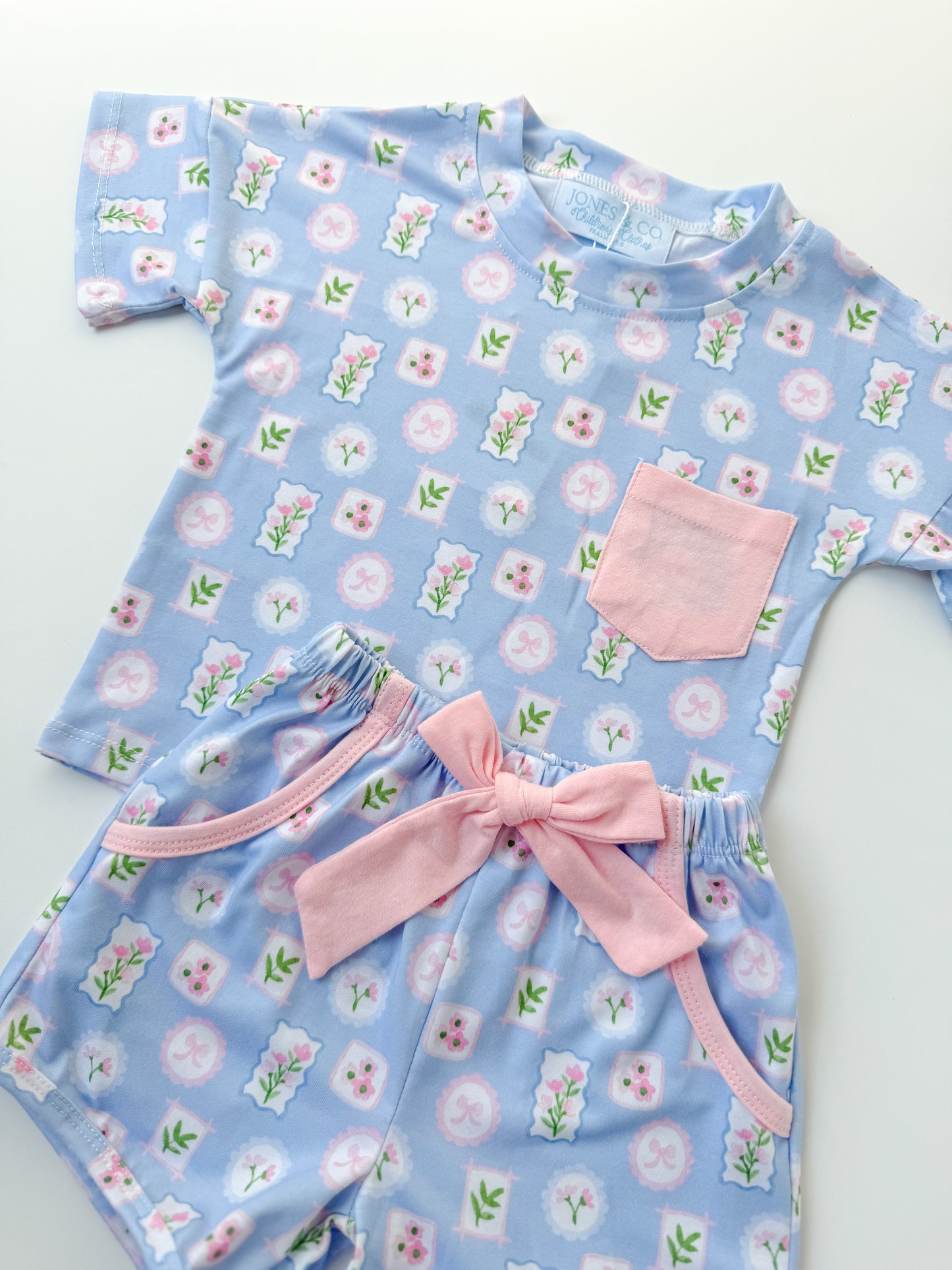 Oversized Prim & Pretty Girl’s Short Set