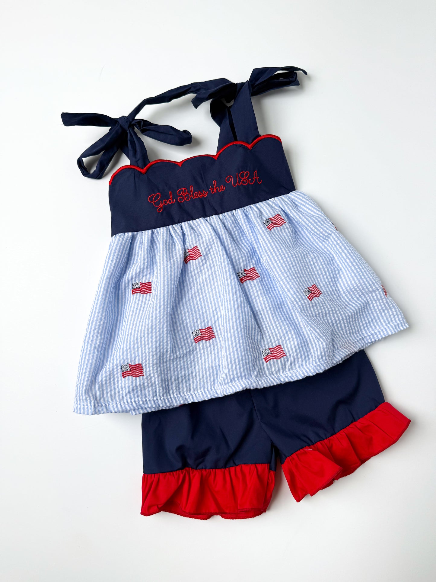 God Bless the USA Girl’s Short Set