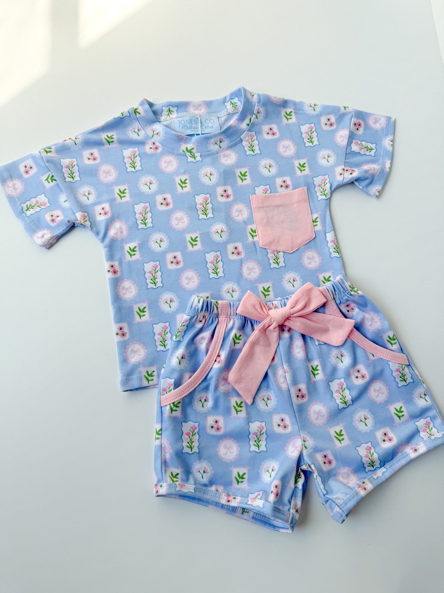 Oversized Prim & Pretty Girl’s Short Set