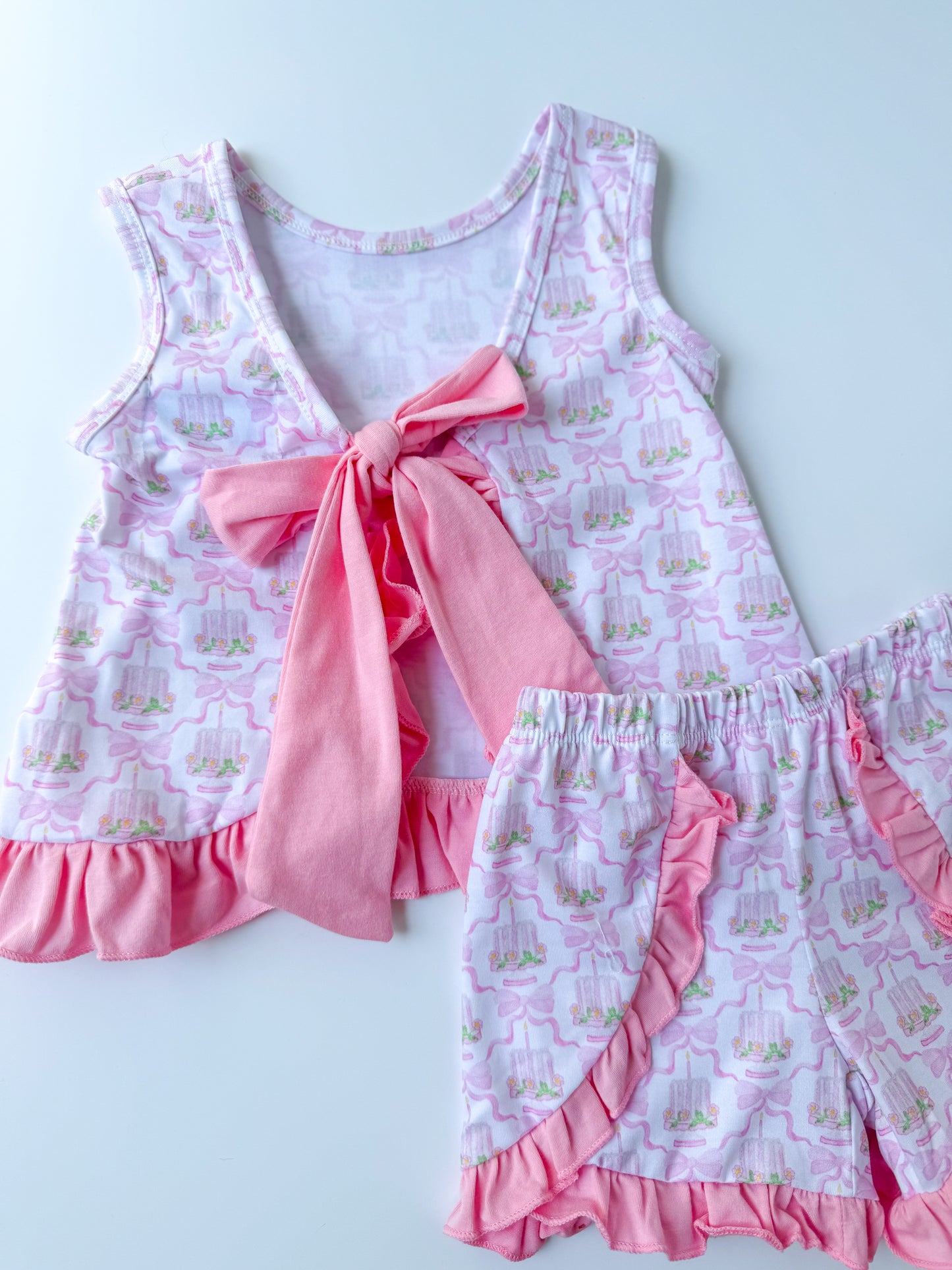 Pretty Pink Birthday Girl’s Short Set
