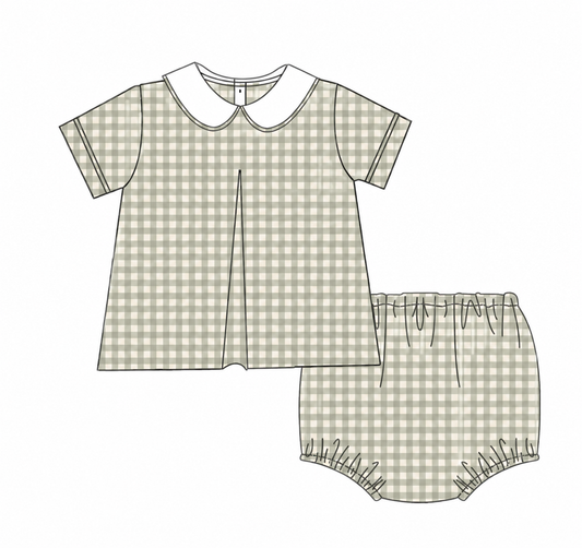 Classic Gingham Boy's Diaper Set PREORDER ETA LATE SEPTEMBER
