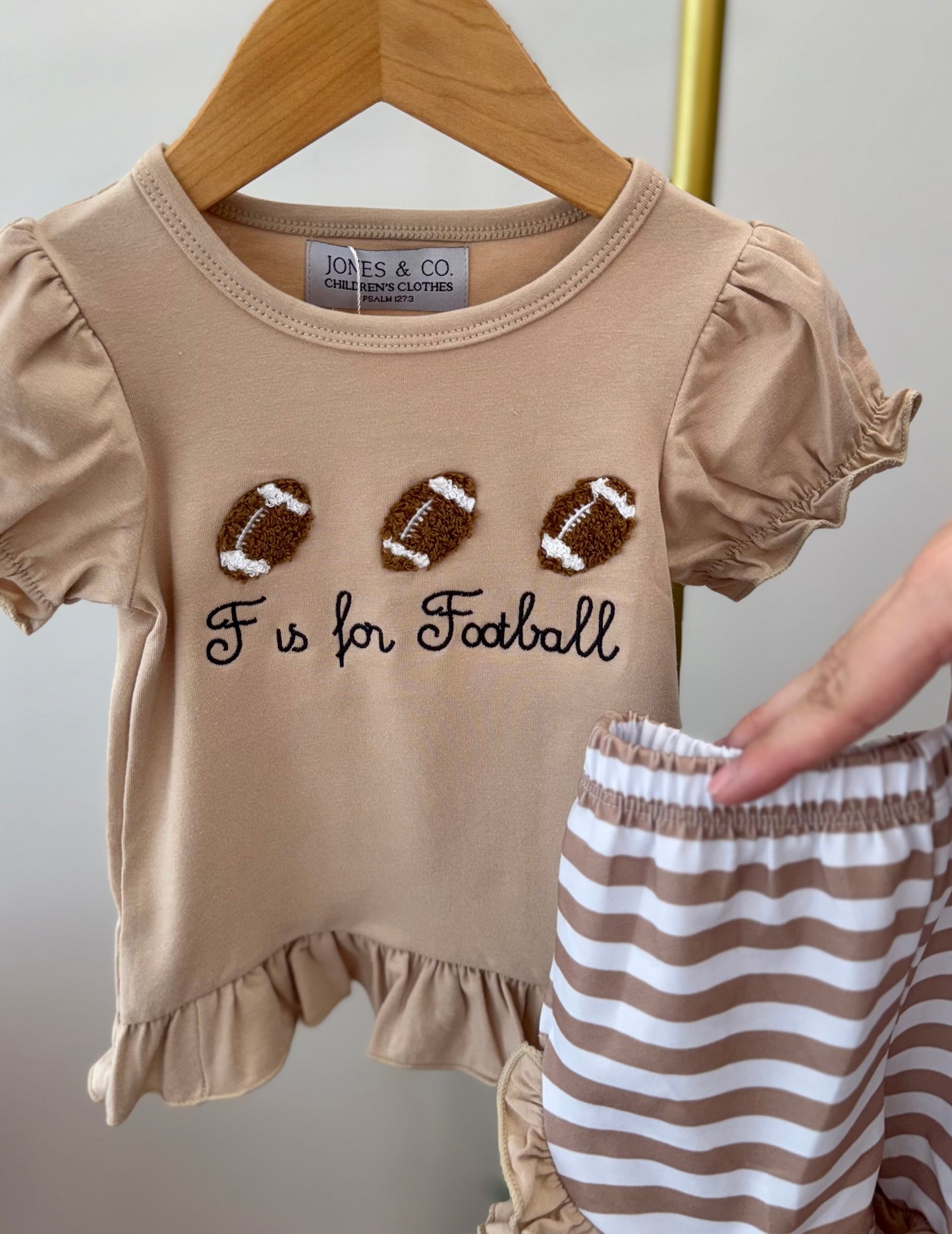 F is for Football Girl's Short Set