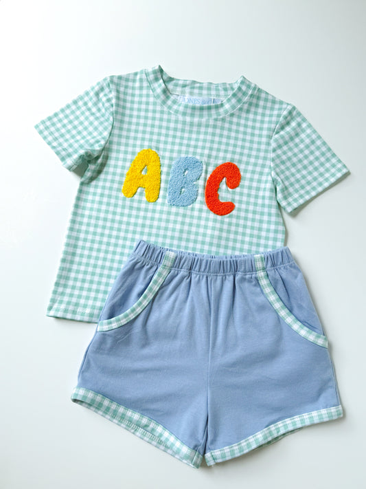 ABC French Knot Boy’s Short Set