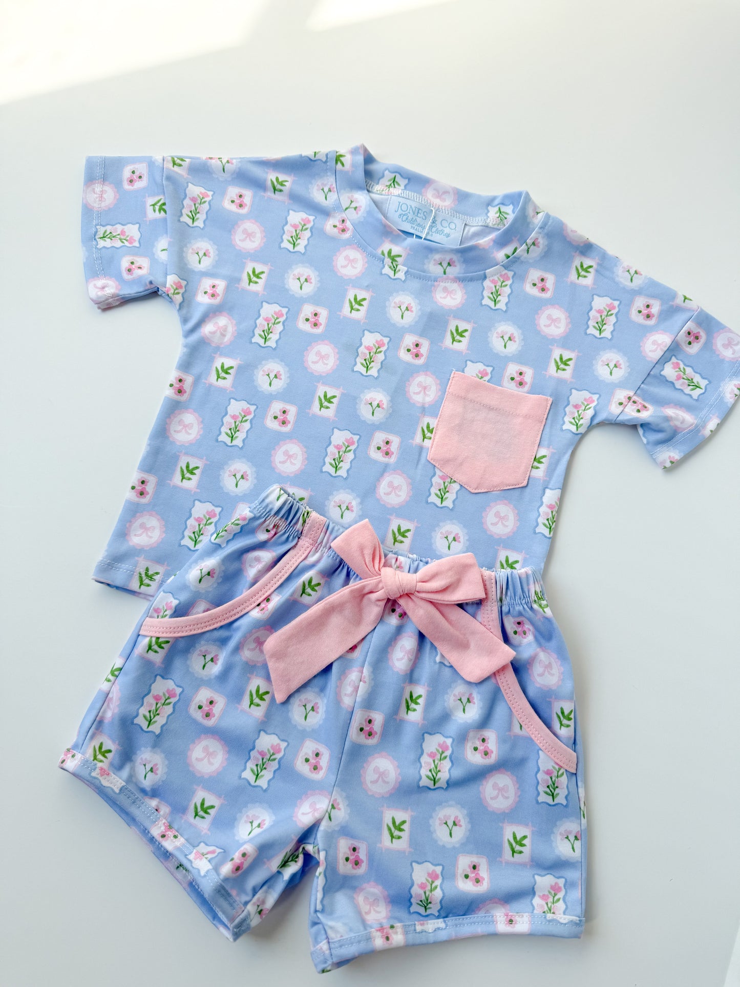Oversized Prim & Pretty Girl’s Short Set