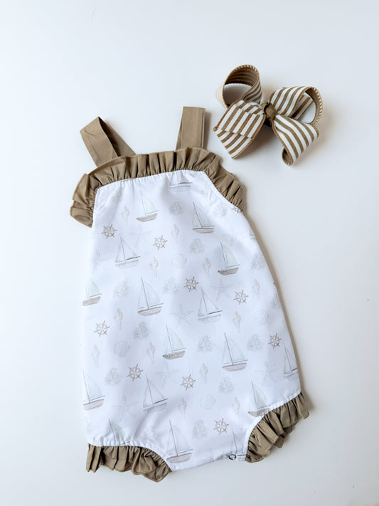 Seashells & Sailboats Girl’s Sunsuit
