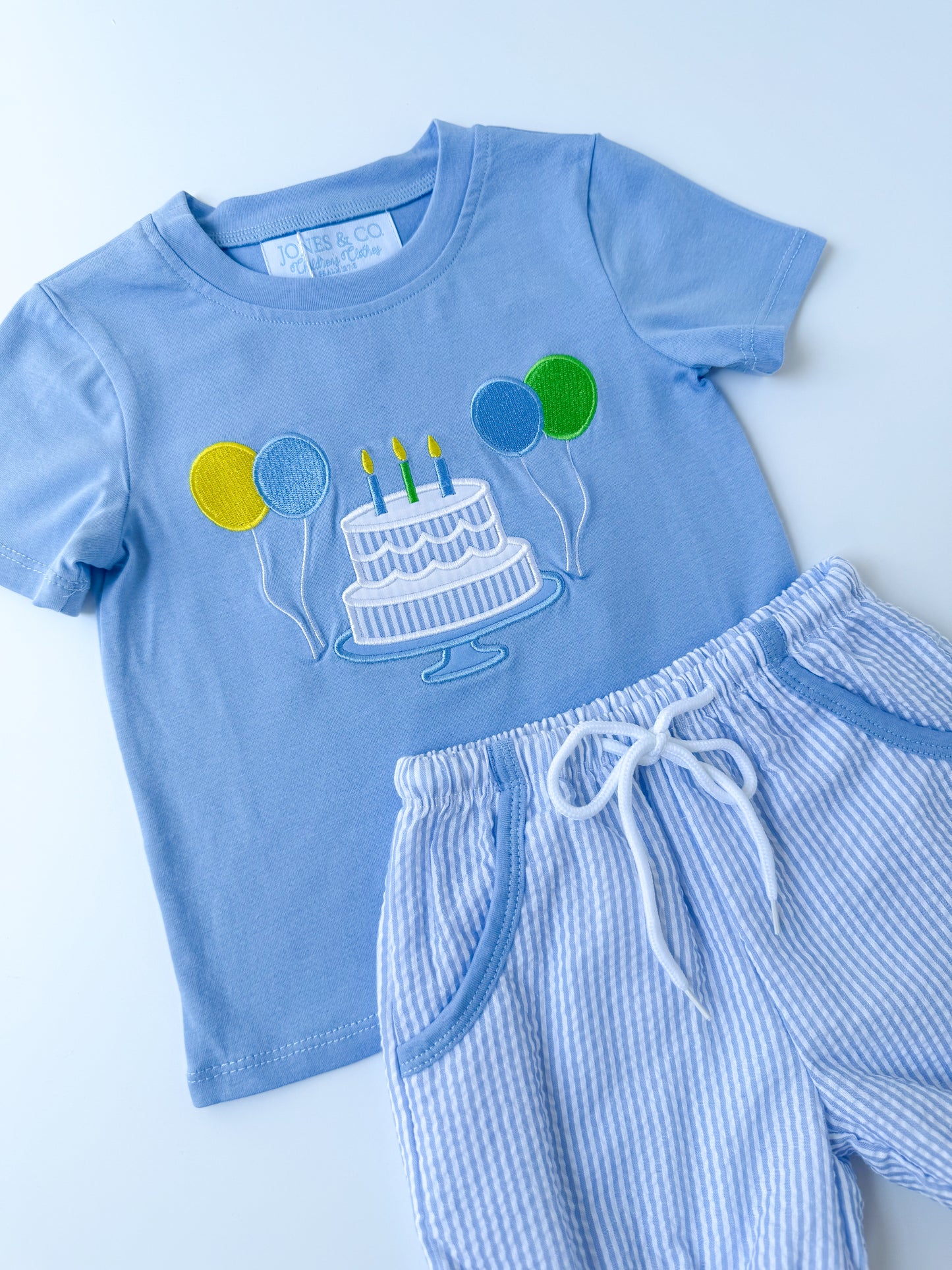 Seersucker Birthday Boy’s Short Set