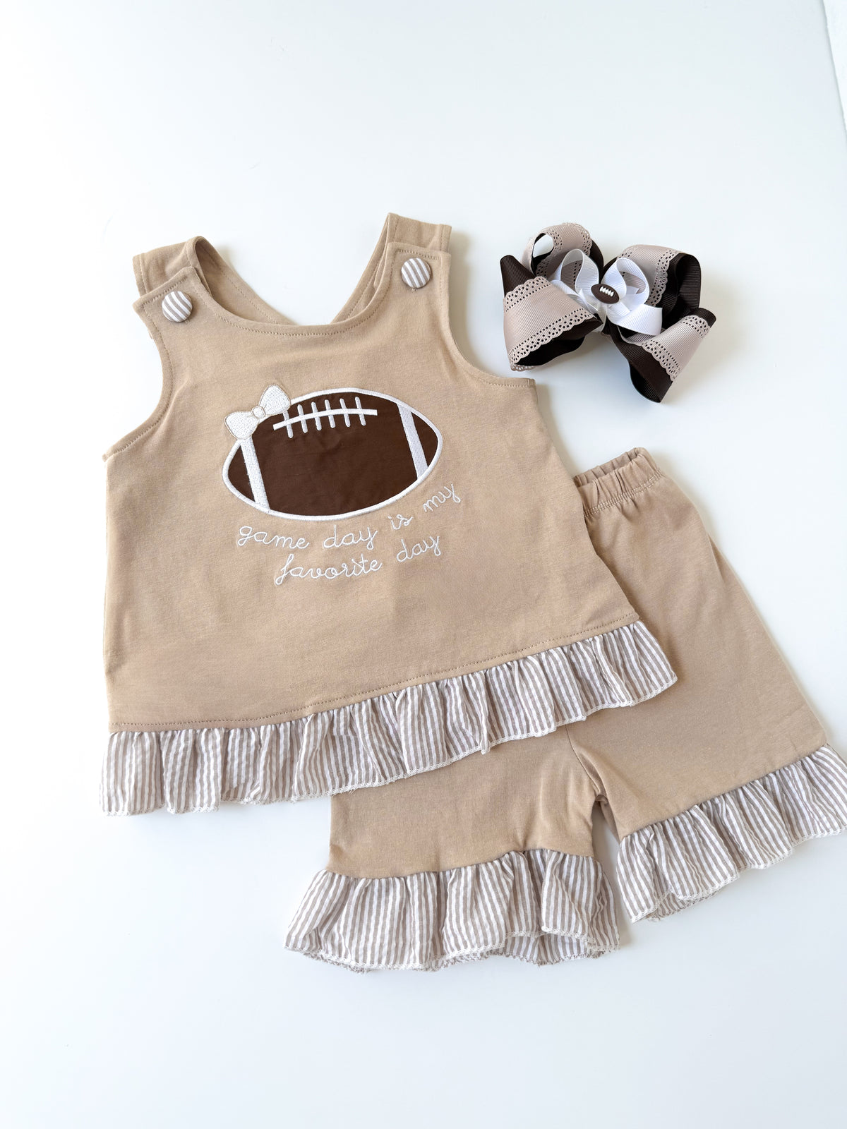 Seersucker Gameday Girl’s Short Set