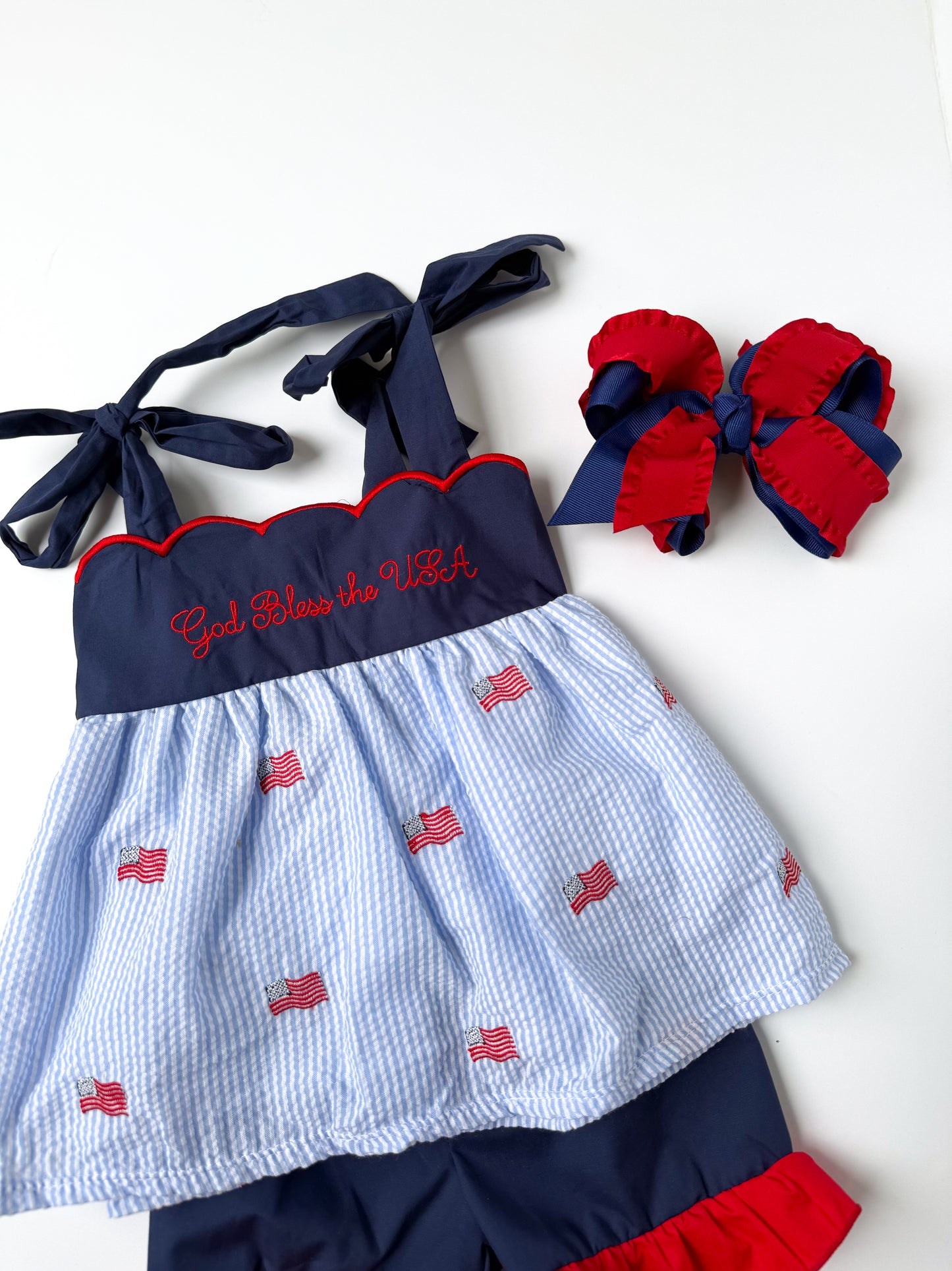 God Bless the USA Girl’s Short Set