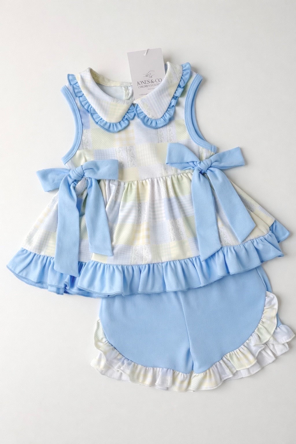 Spring Patchwork Girl’s Short Set