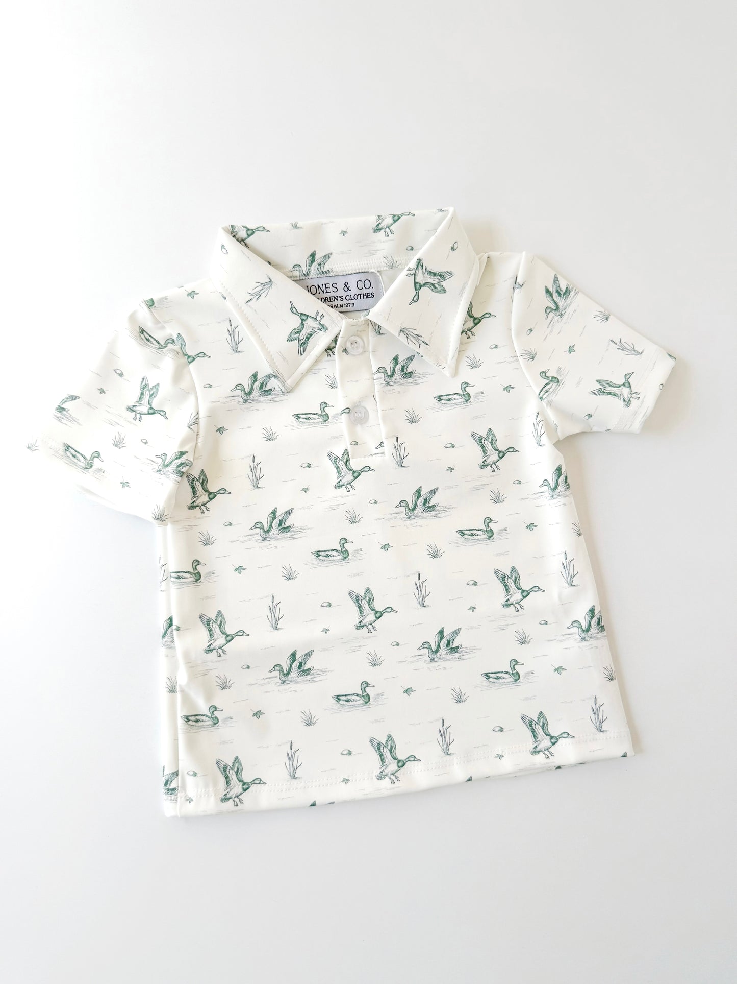 Mallard Toile Boy’s Collared Shirt